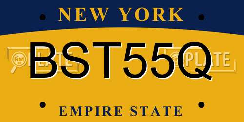BST55Q New York License Plate