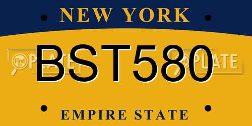 BST580 New York License Plate