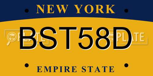 BST58D New York License Plate