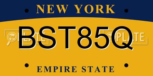 BST85Q New York License Plate