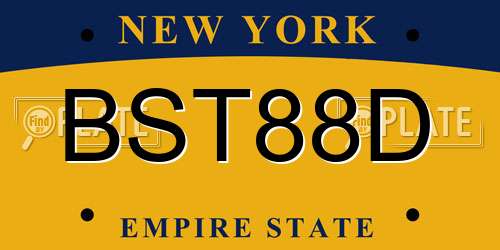 BST88D New York License Plate