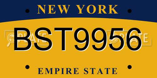 BST9956 New York License Plate