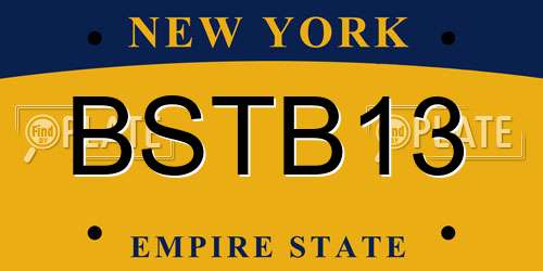 BSTB13 New York License Plate