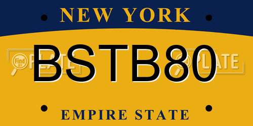 BSTB80 New York License Plate