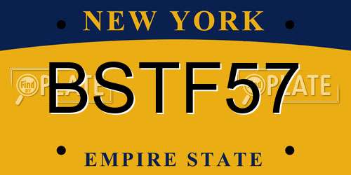BSTF57 New York License Plate
