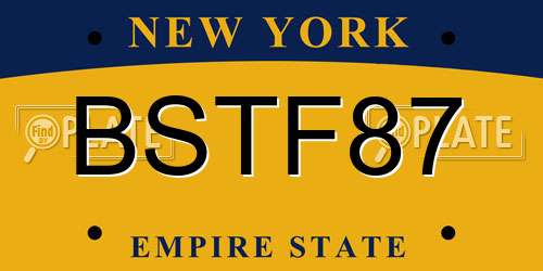 BSTF87 New York License Plate