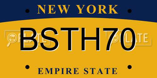 BSTH70 New York License Plate
