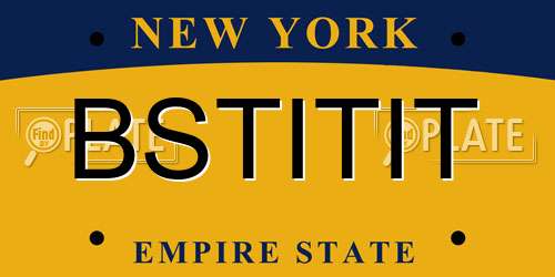 BSTITIT New York License Plate