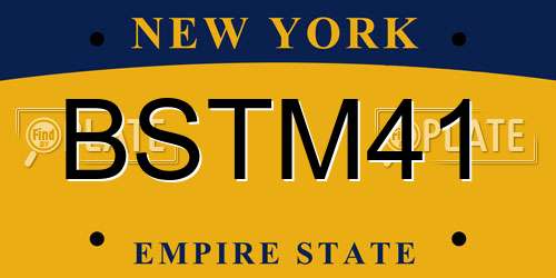 BSTM41 New York License Plate