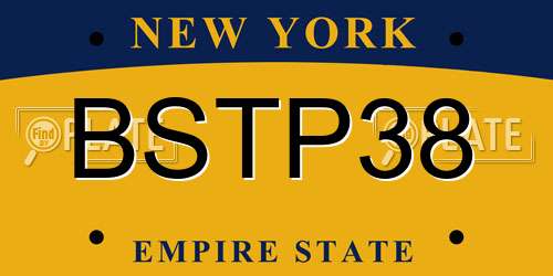 BSTP38 New York License Plate