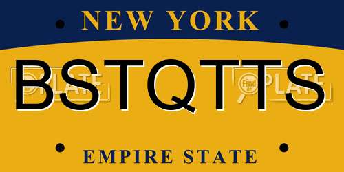 BSTQTTS New York License Plate