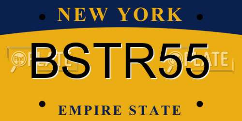 BSTR55 New York License Plate