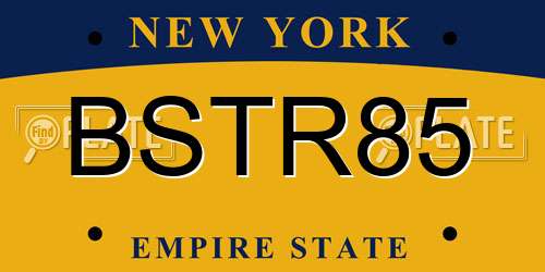 BSTR85 New York License Plate