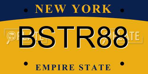 BSTR88 New York License Plate