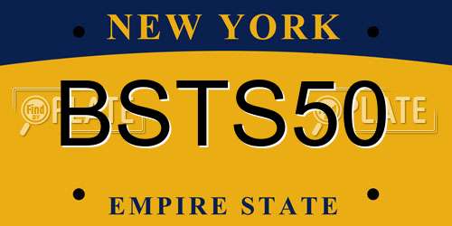 BSTS50 New York License Plate
