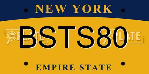 BSTS80 New York License Plate