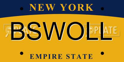 BSWOLL New York License Plate