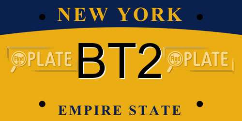 BT2 New York License Plate