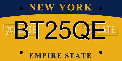 BT25QE New York License Plate