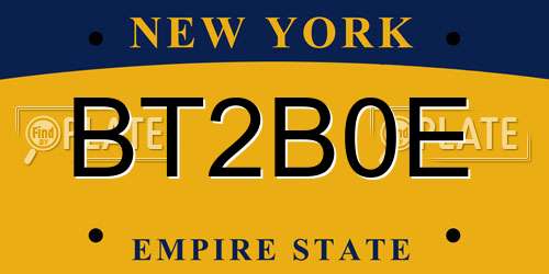 BT2B0E New York License Plate