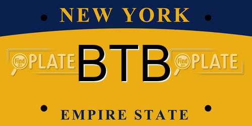 BTB New York License Plate