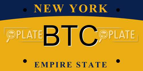 BTC New York License Plate