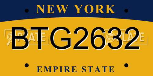 BTG2632 New York License Plate