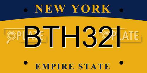 BTH32I New York License Plate