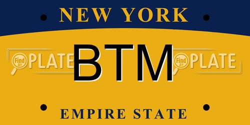 BTM New York License Plate