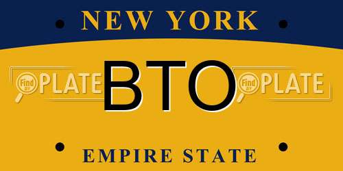 BTO New York License Plate
