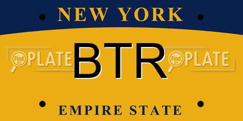 BTR New York License Plate
