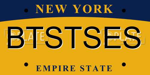 BTSTSES New York License Plate