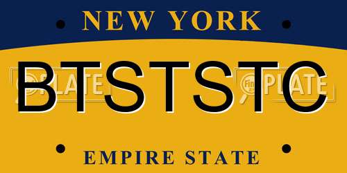 BTSTSTC New York License Plate