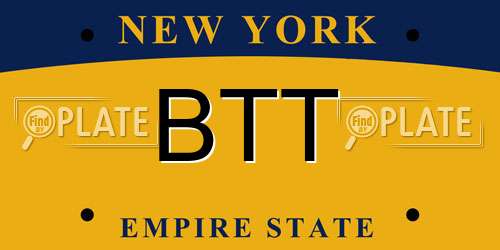 BTT New York License Plate