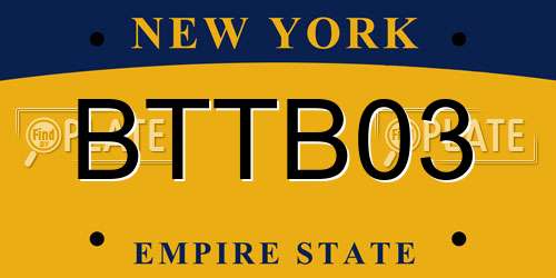 BTTB03 New York License Plate