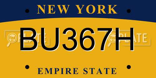 BU367H New York License Plate