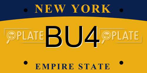 BU4 New York License Plate