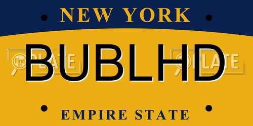 BUBLHD New York License Plate