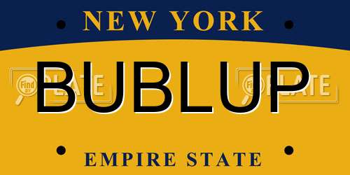 BUBLUP New York License Plate