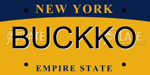 BUCKKO New York License Plate