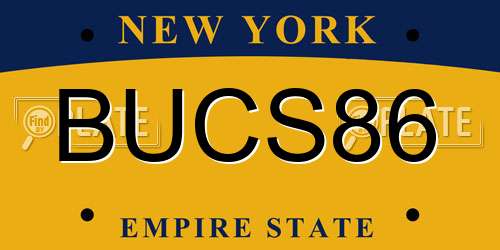 BUCS86 New York License Plate