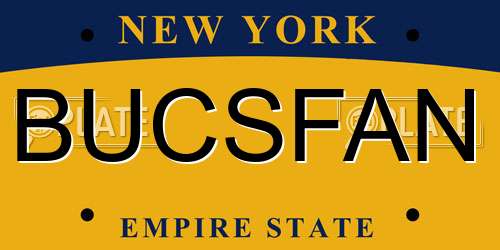 BUCSFAN New York License Plate