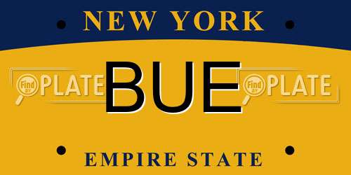 BUE New York License Plate
