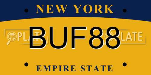 BUF88 New York License Plate