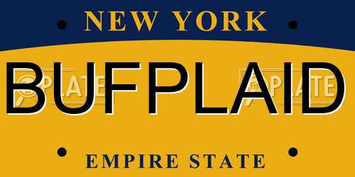 BUFPLAID New York License Plate