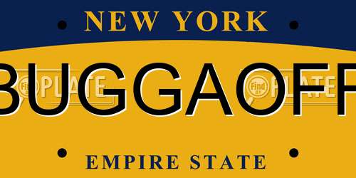 BUGGAOFF New York License Plate