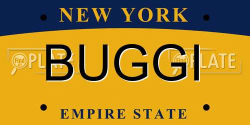 BUGGI New York License Plate