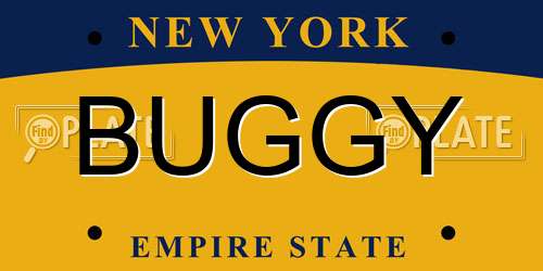 BUGGY New York License Plate
