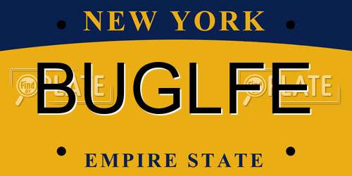 BUGLFE New York License Plate