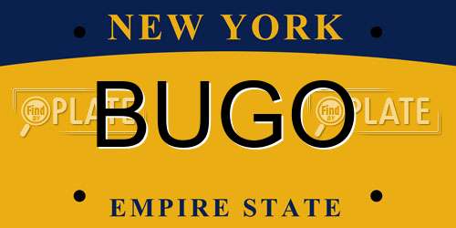 BUGO New York License Plate